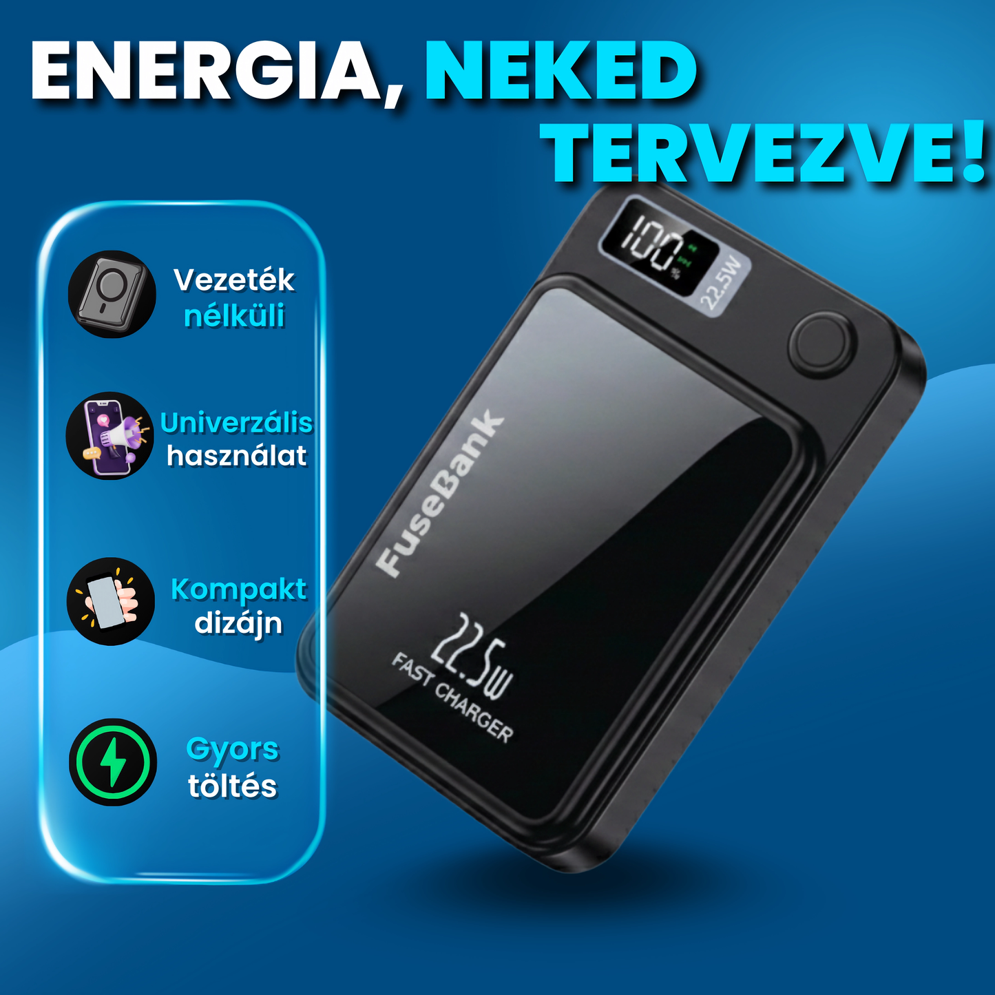 FuseBank™ - mágneses vezeték nélküli töltő 10.000mAh